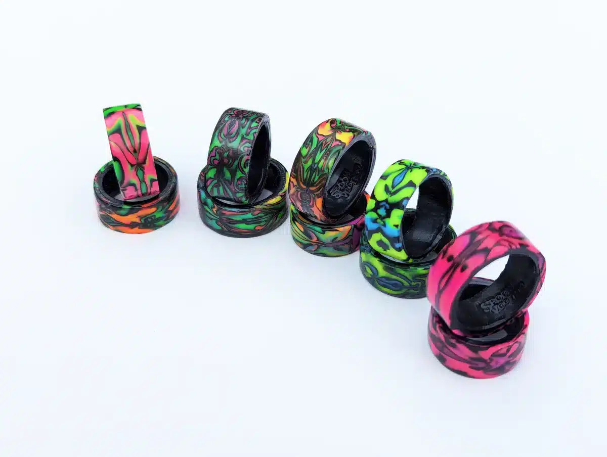 UV Band Ring angled view under natural light on a white background